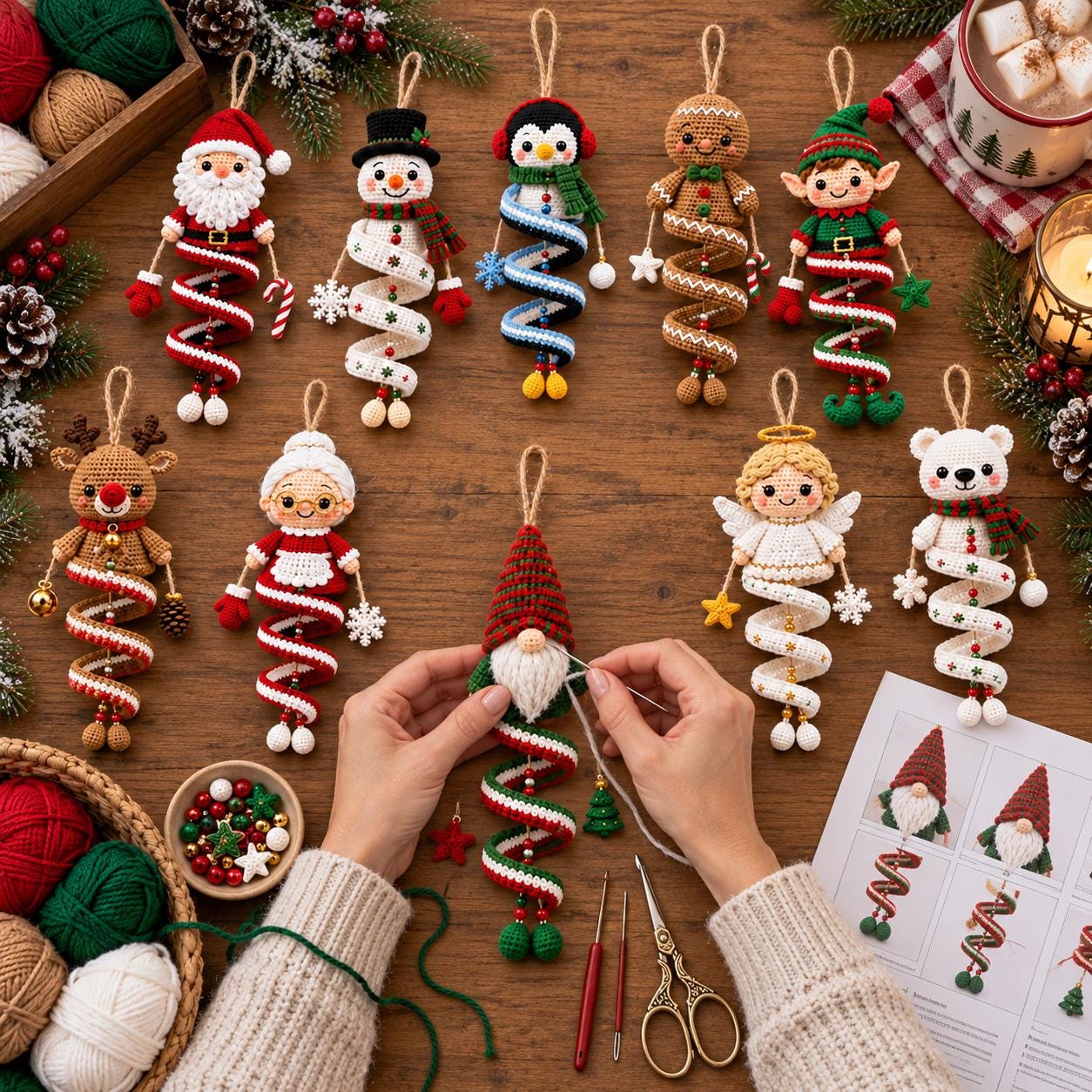 Hanging Amigurumi Christmas Decor