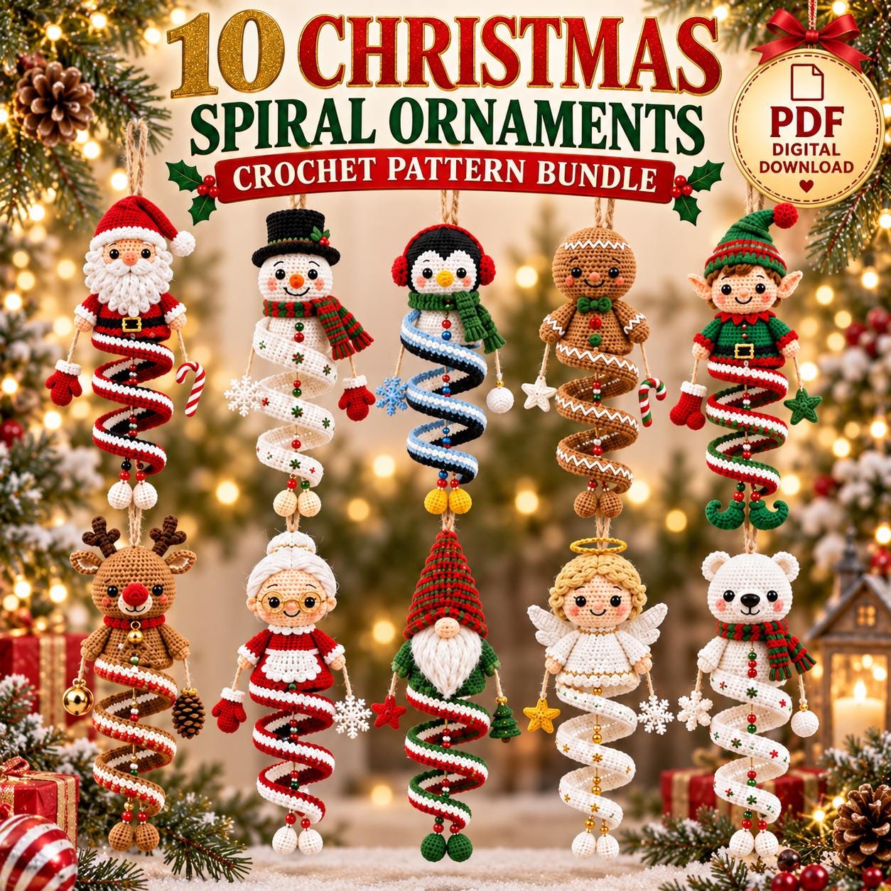 Hanging Amigurumi Christmas Decor