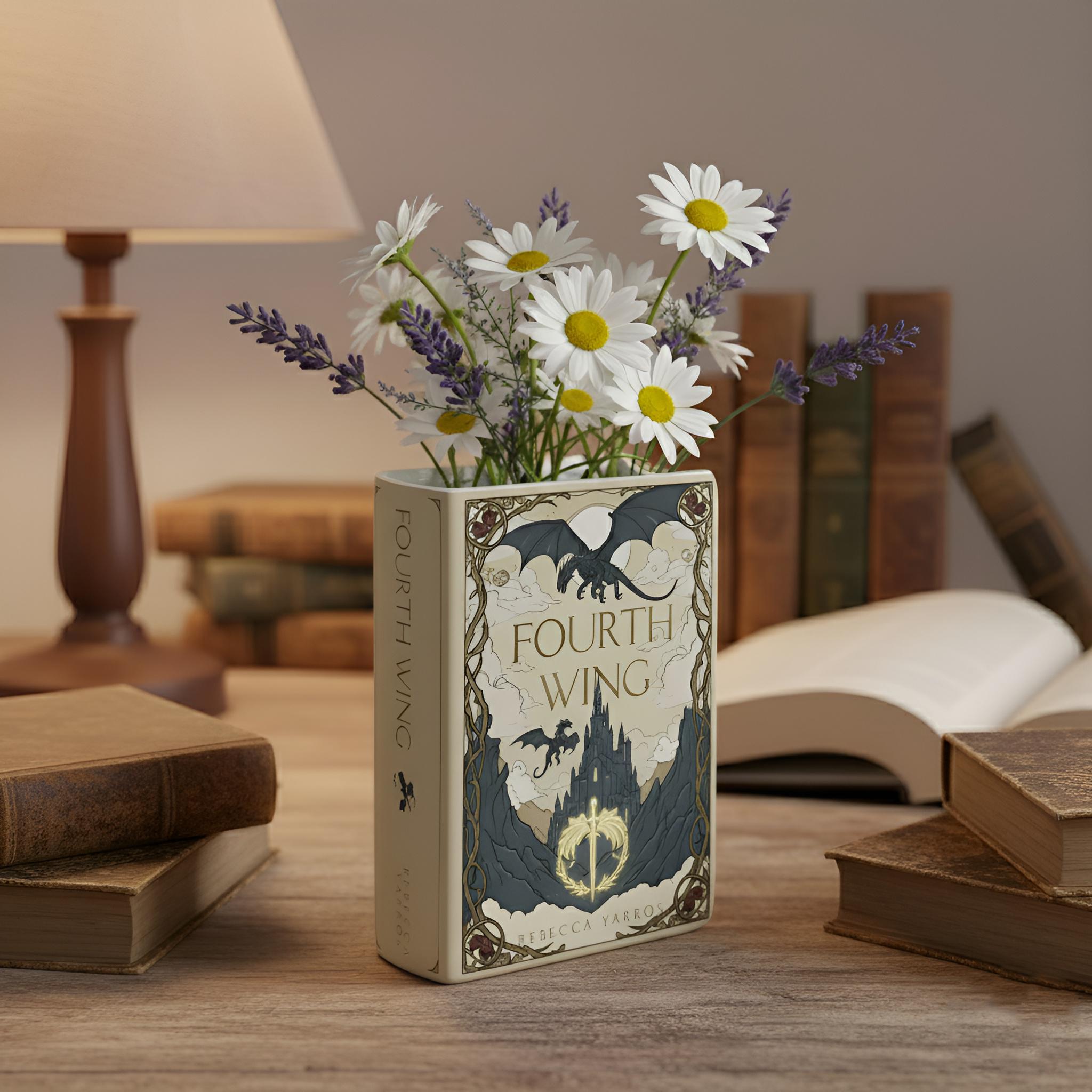 Fourth Wing Book Vase