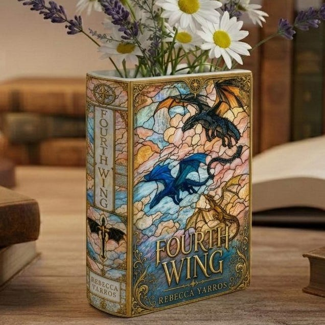 Fourth Wing Book Vase