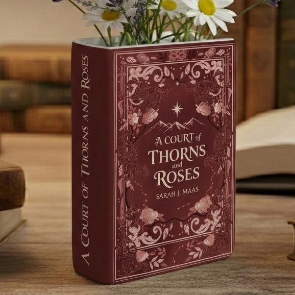 A Court of Thorns and Roses Book Vase