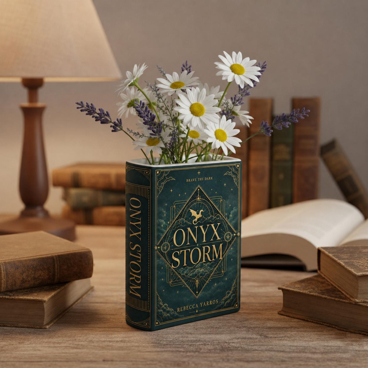 Onyx Storm Book Vase