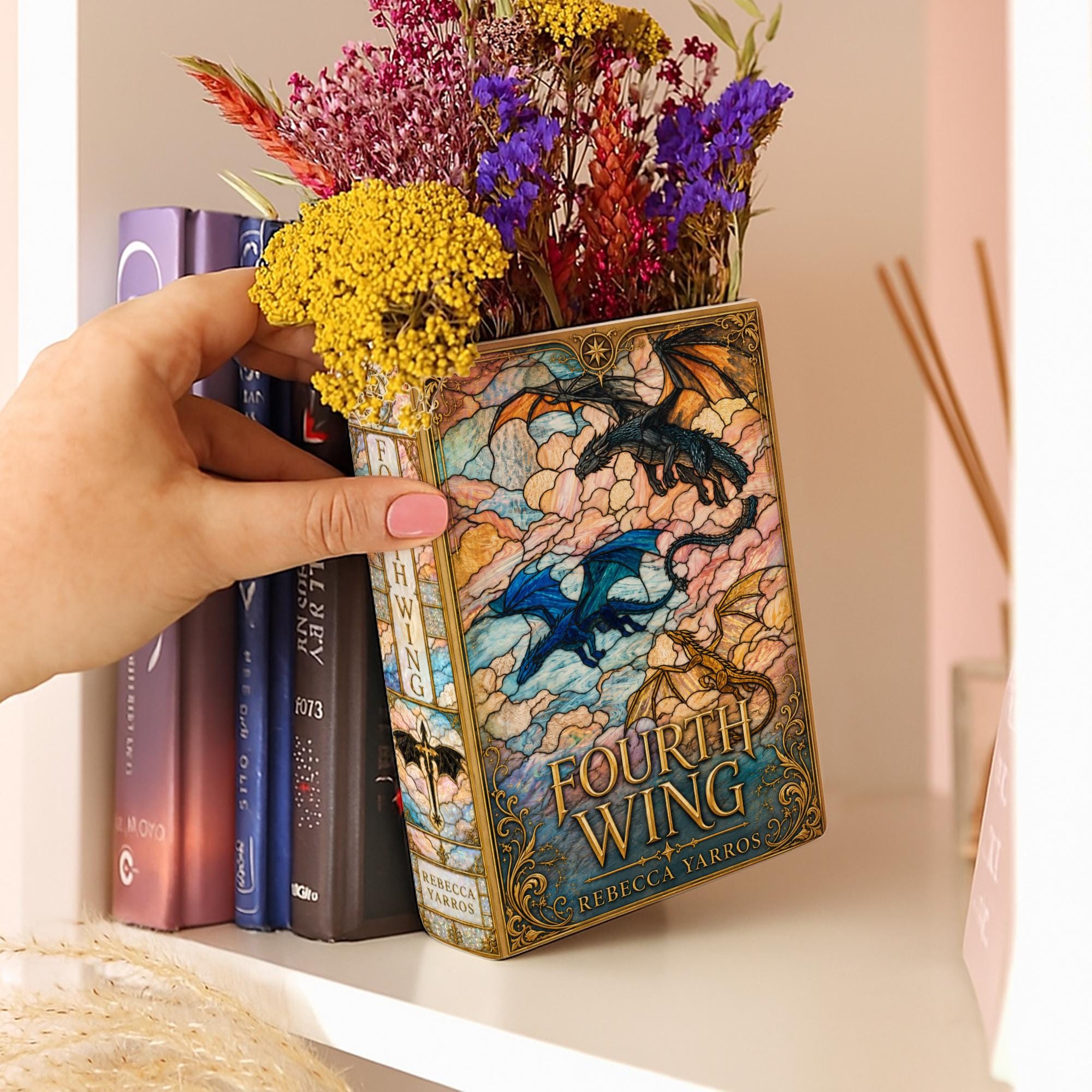 Fourth Wing Book Vase