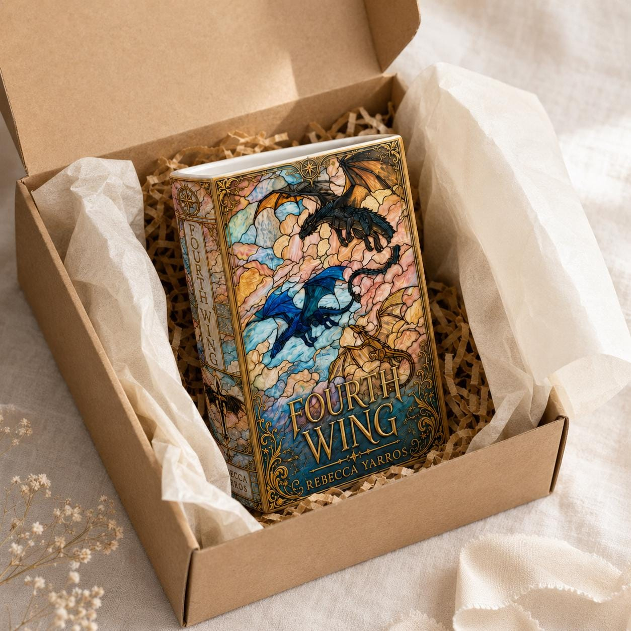 Fourth Wing Book Vase