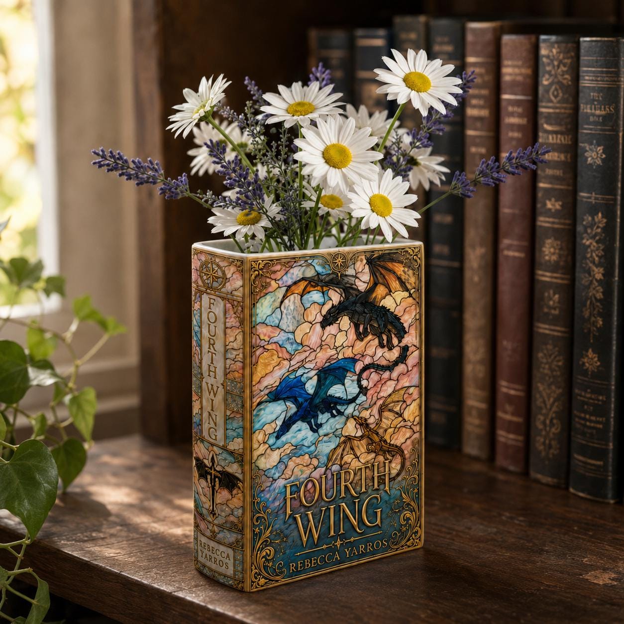 Fourth Wing Book Vase