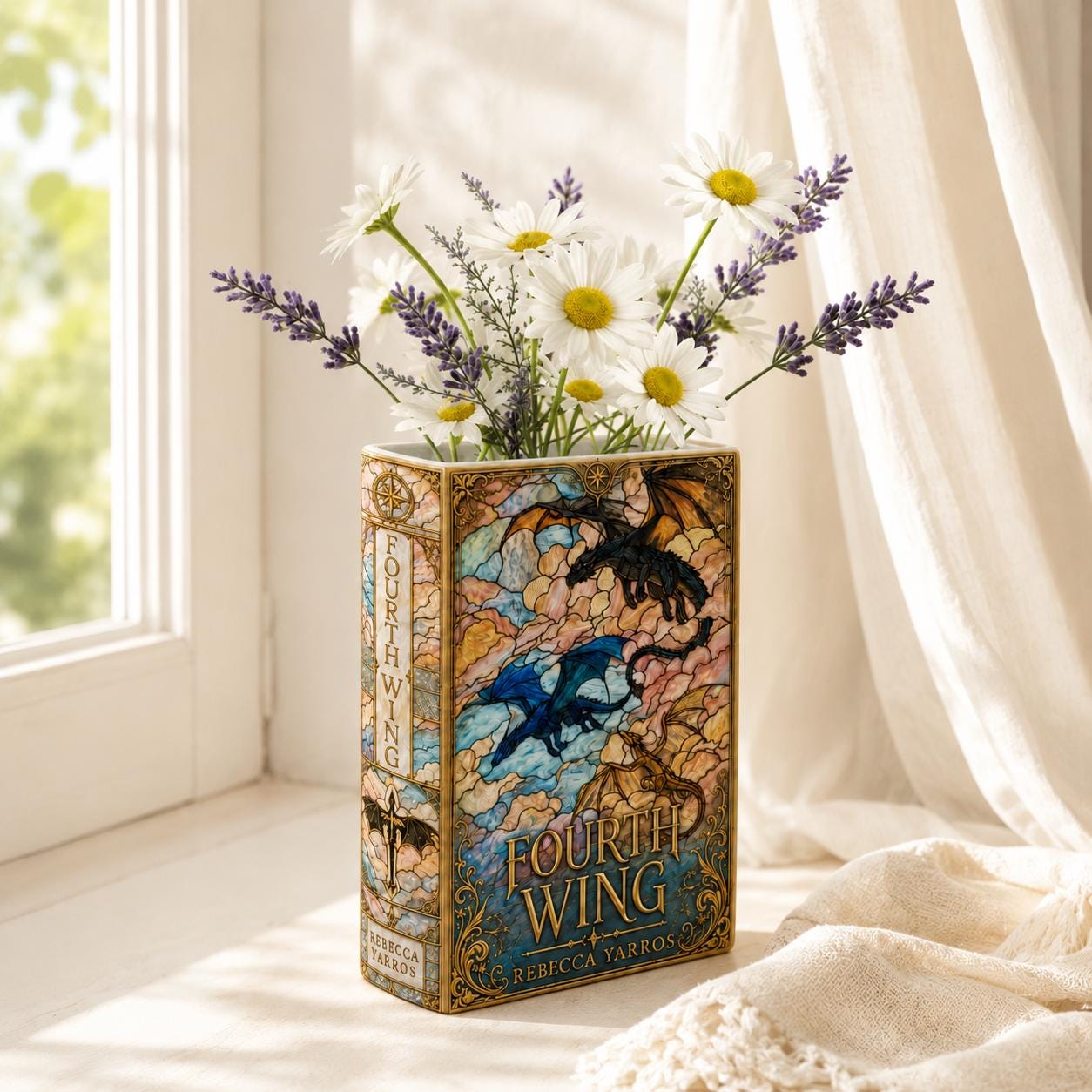 Fourth Wing Book Vase