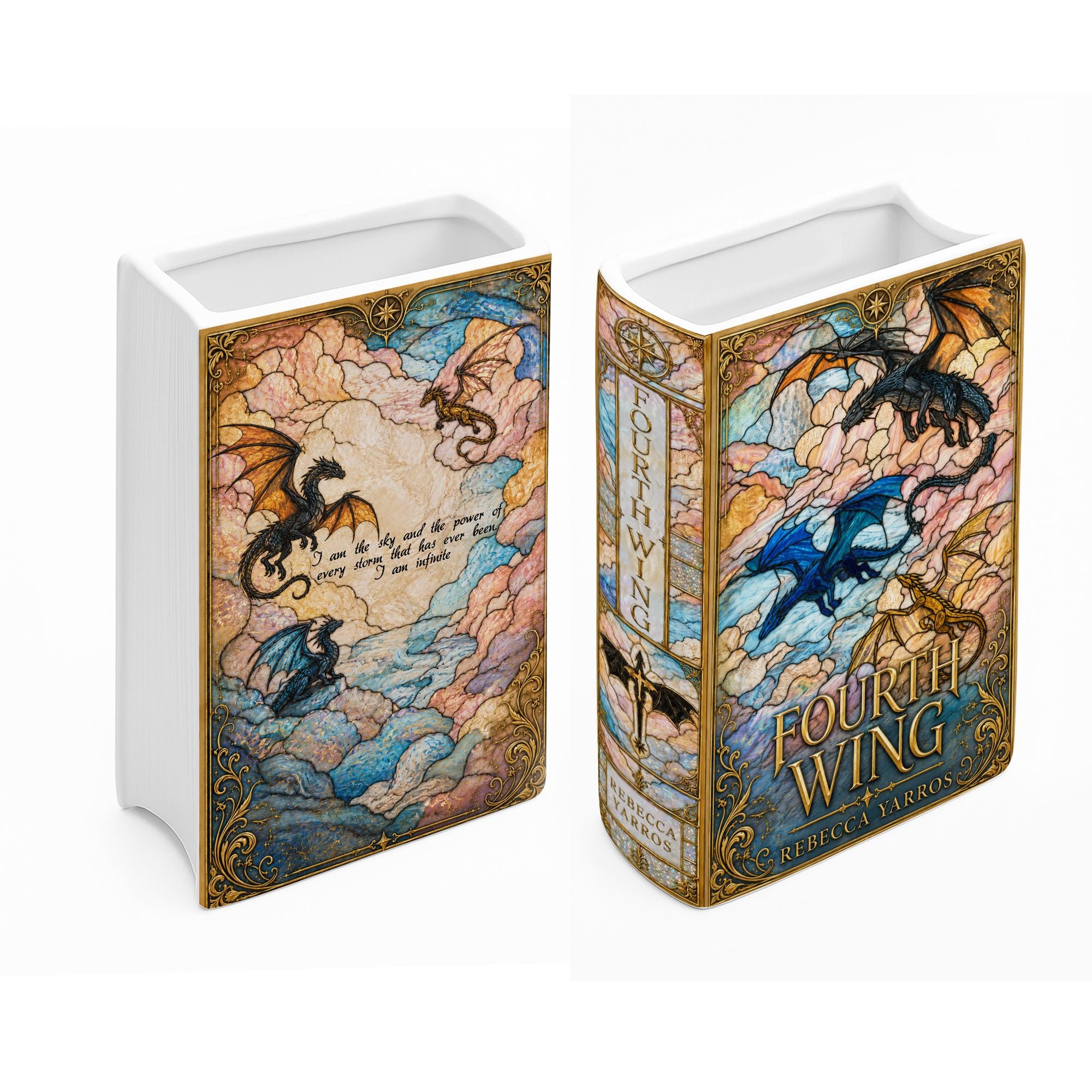 Fourth Wing Book Vase