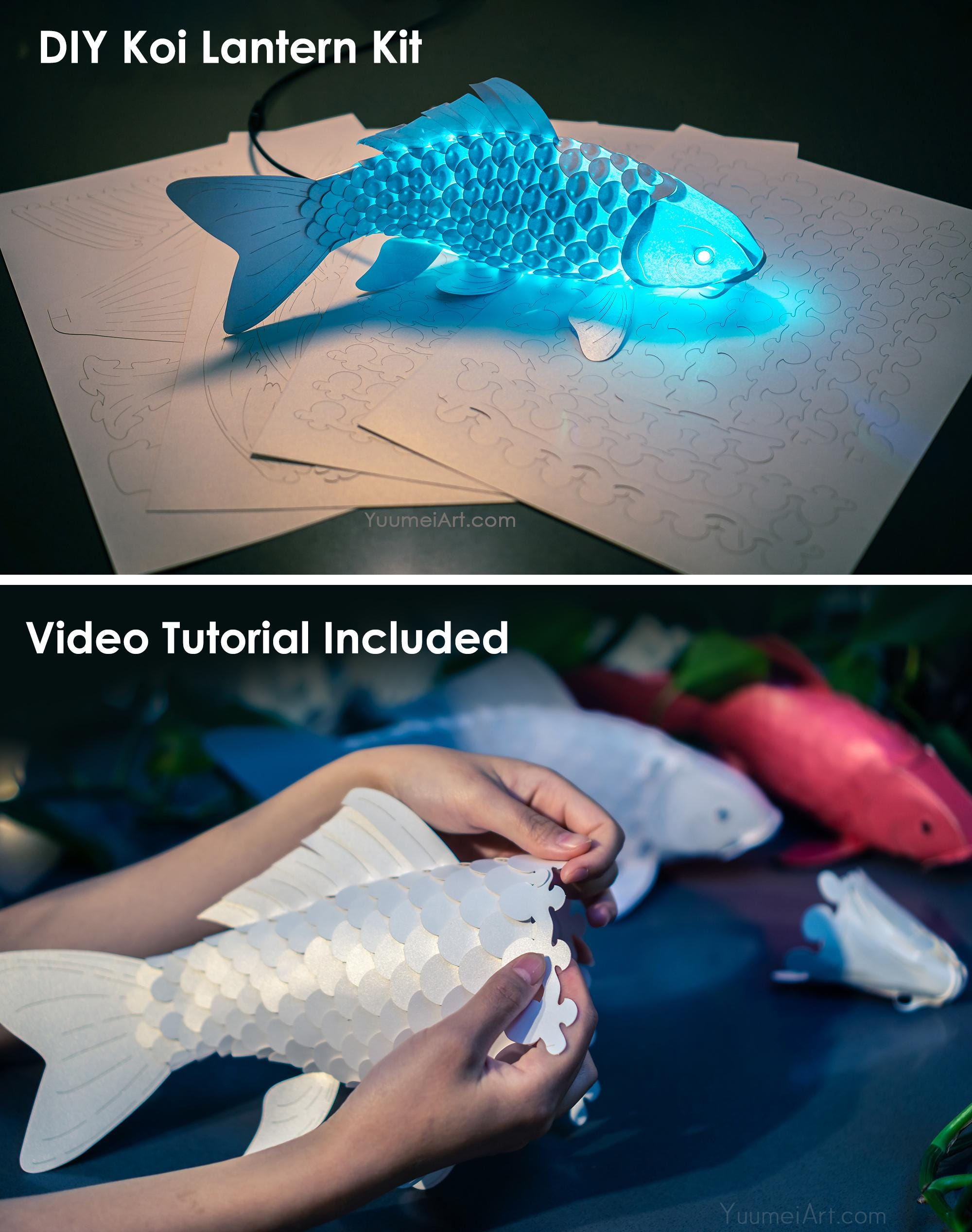 Paper Koi Lantern: DIY fish lamp kit