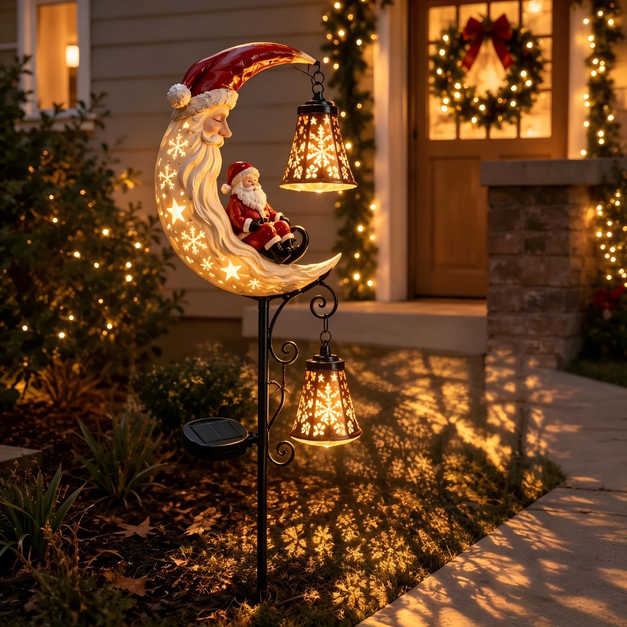 Solar Halloween/Christmas Garden Stake,Ghost/Skeleton/Witch Pumpkin Lanterns Yard Light, Outdoor Fall Winter Pathway Decor, Holiday Garden Gift, Festival Gift