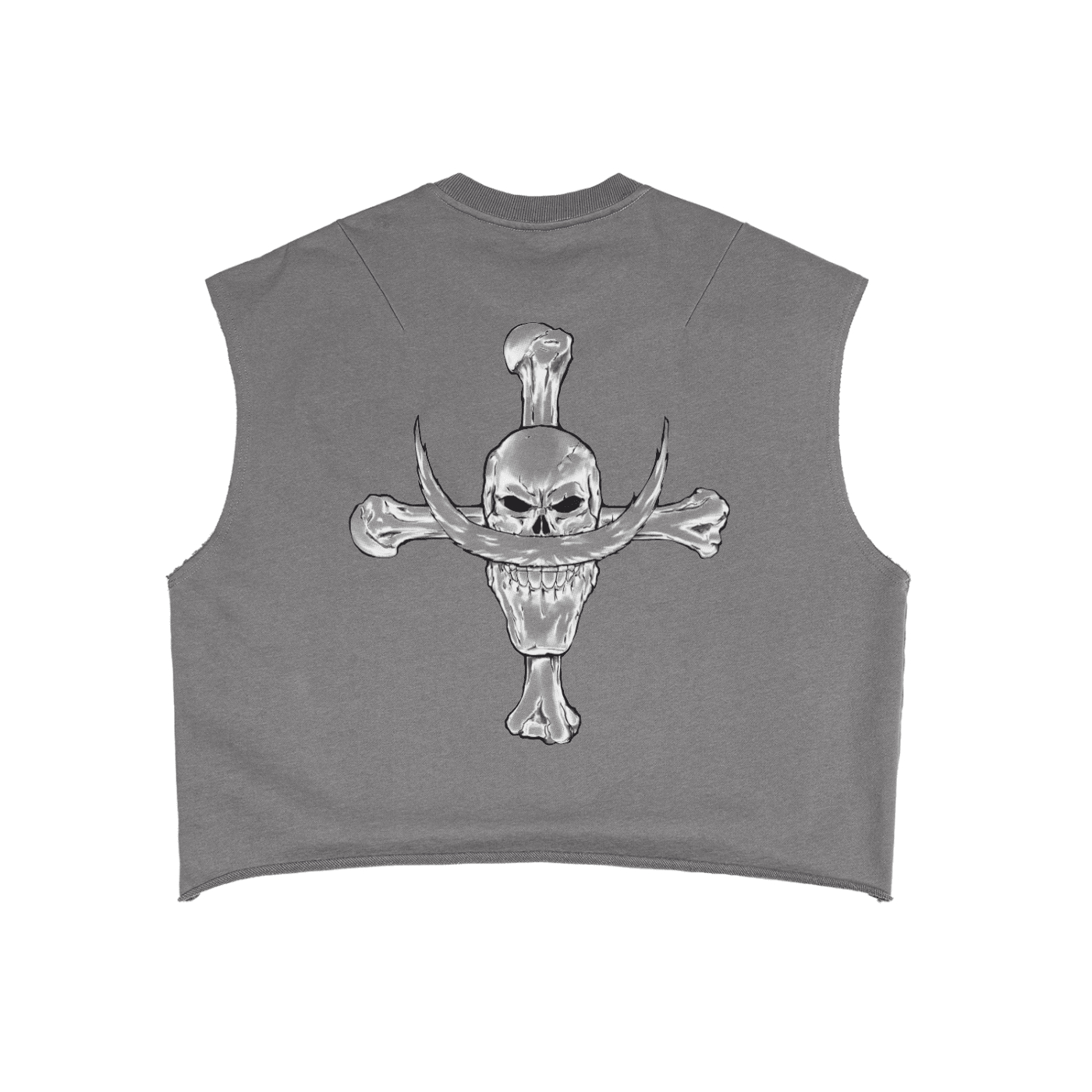Pirate Skull Crossbone Graphic Sleeveless Crop T-Shirt – Vintage Streetwear Tee