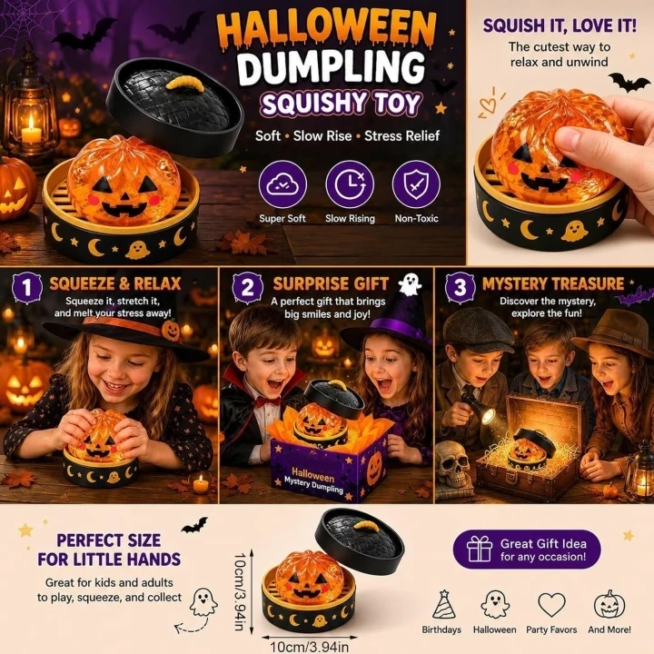 🔥Limited stock for current seasonal styles ✨Cute Halloween Scary Ghost Maruko Squeeze Toy Set