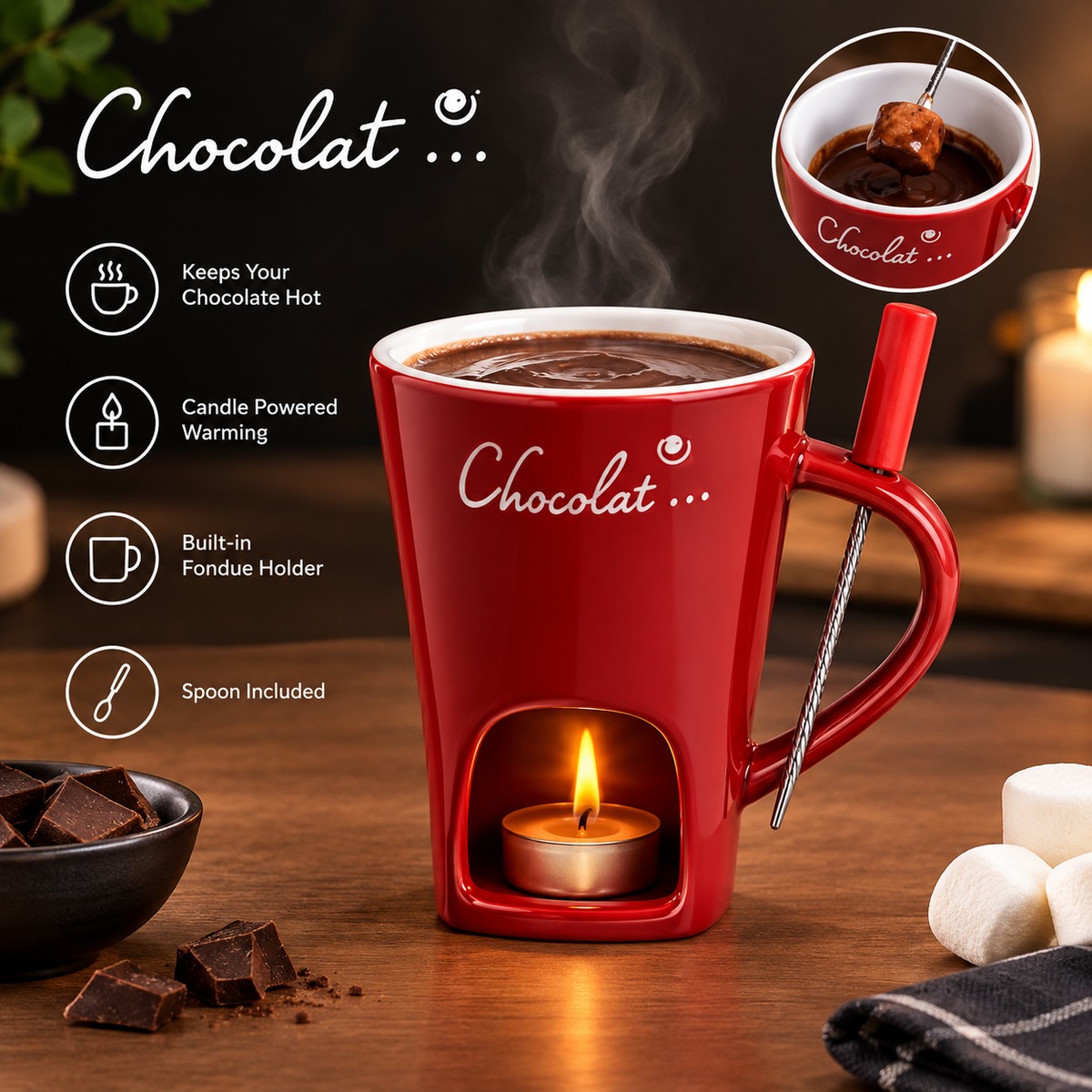 Ifchooseu - Romance In A Cup - For Chocolate, Cheese, Caramel Fondue