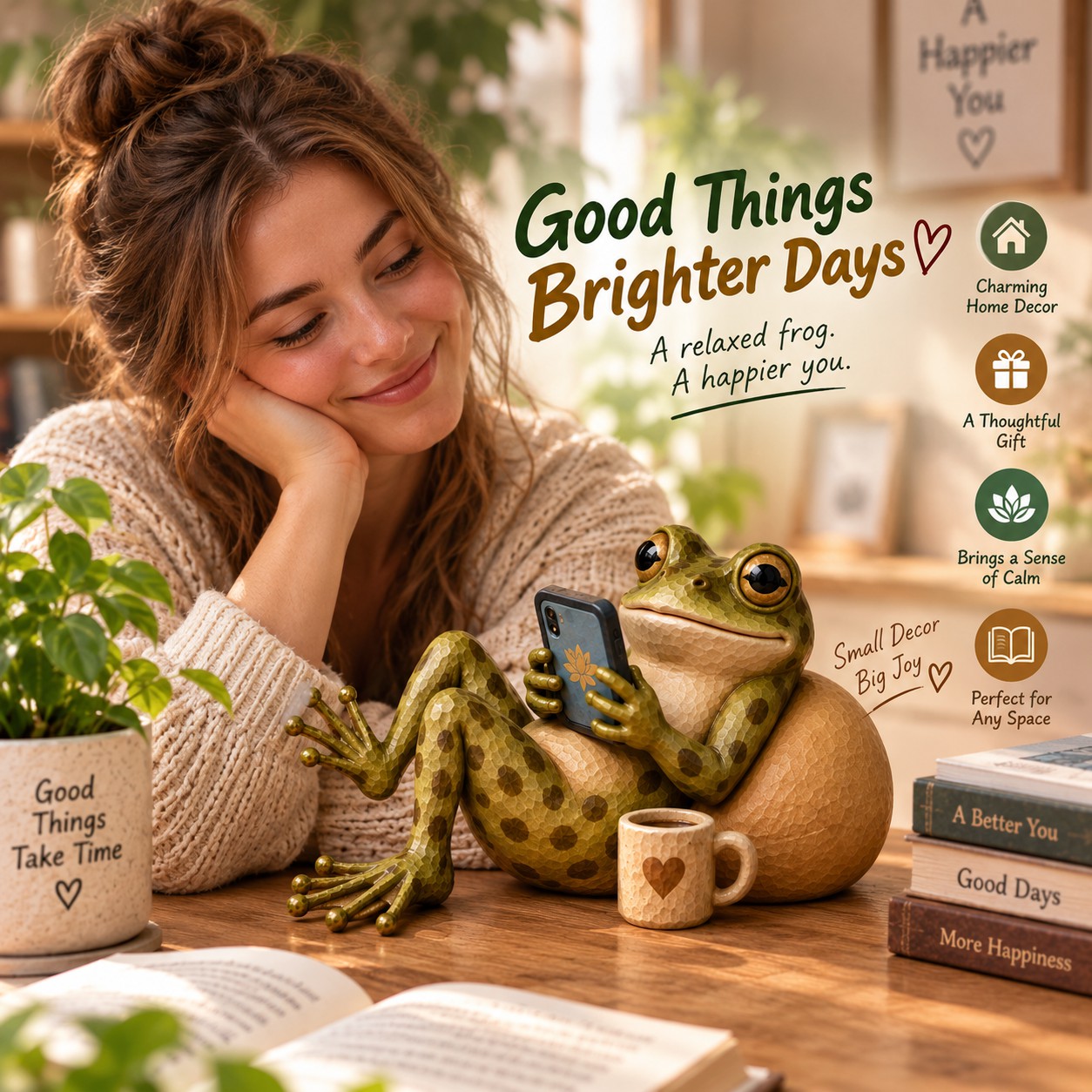 Frog Lying Down Figurine Decorative Ornaments
