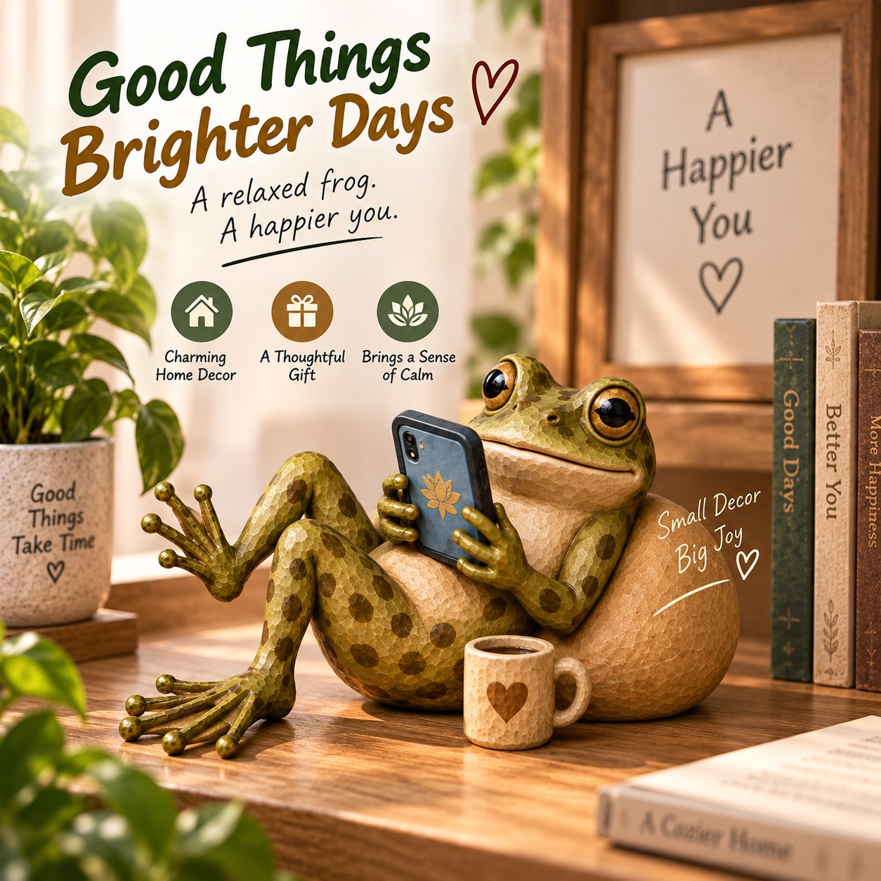 Frog Lying Down Figurine Decorative Ornaments