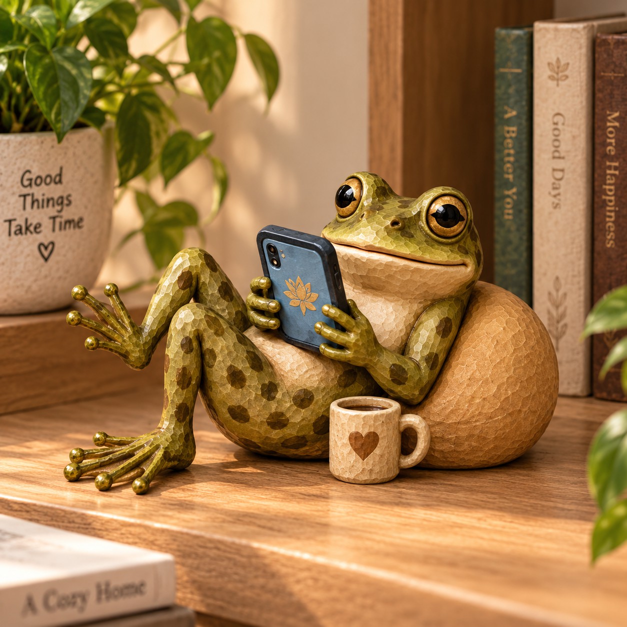 Frog Lying Down Figurine Decorative Ornaments