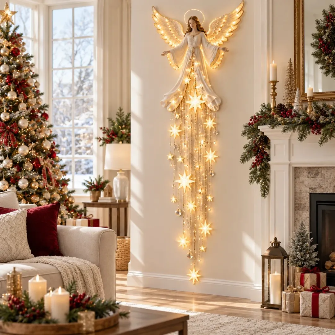 Ifchooseu - Angel Blessing Starfall Wall Light – Heavenly Christmas Wall Decor