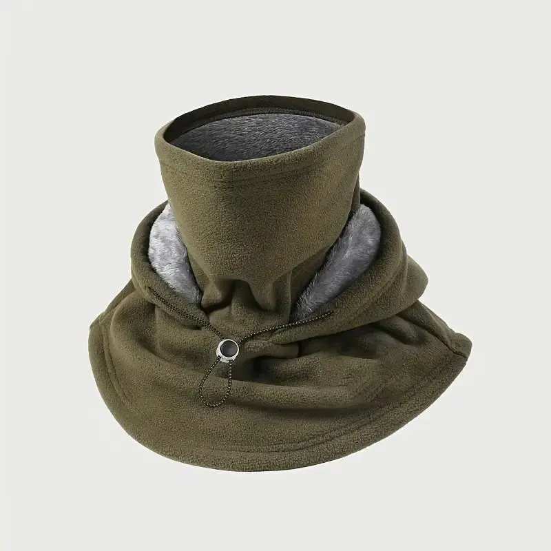 Ifchooseu - One-piece Flannel Warm Mask Hat, Outdoor Cycling Windproof And Cold Autumn And Winter Style, Warm Hat With Neck Mask