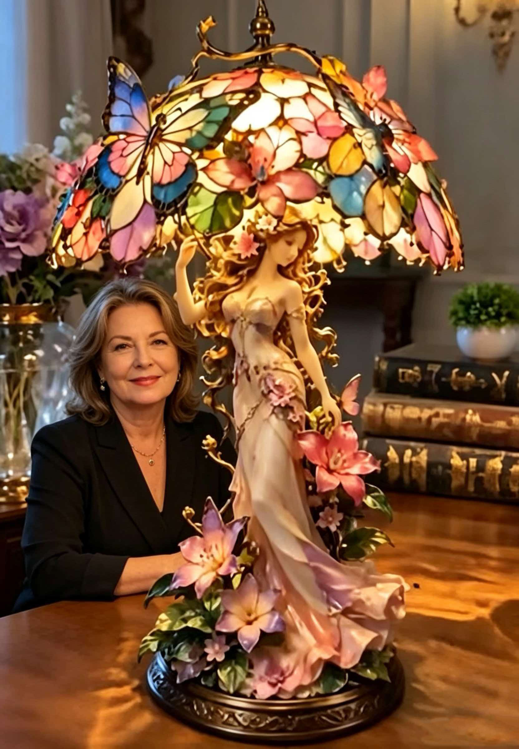 Homeandhappen - Flower Fairy Butterfly Decorative Table Lamp For Home