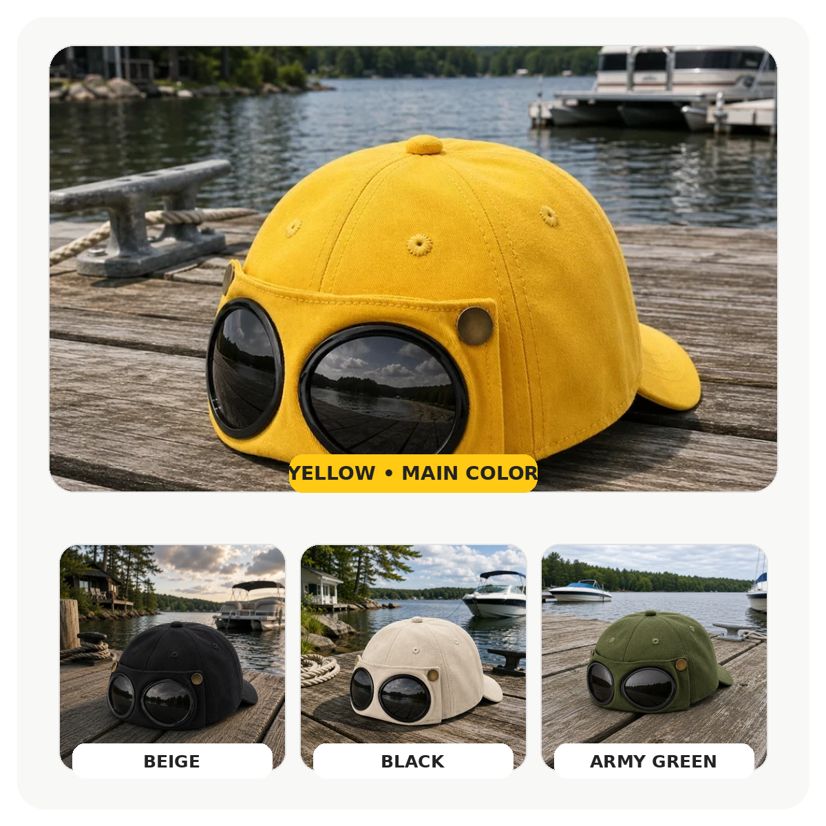 2-in-1 Adjustable Sun Protection Hat for Kids & Adults - Baseball Cap with Flip-Up Sunglasses