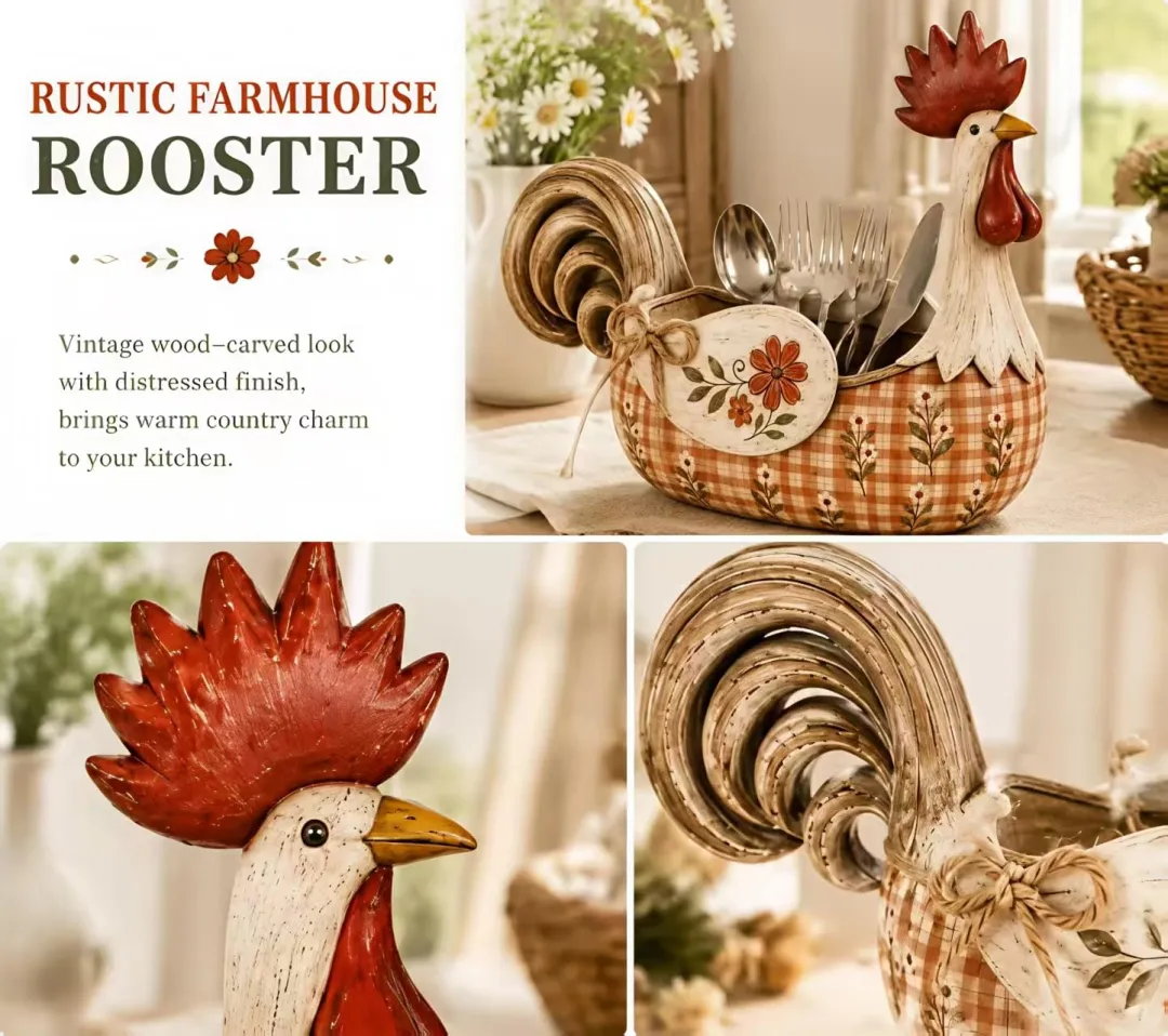 Ifchooseu - 🐓 Farmhouse Rooster Storage Basket