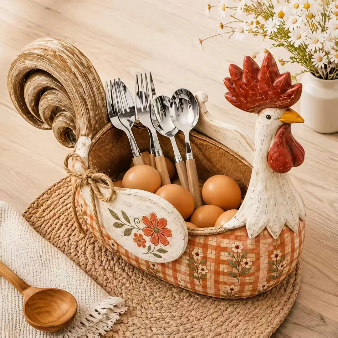Ifchooseu - 🐓 Farmhouse Rooster Storage Basket