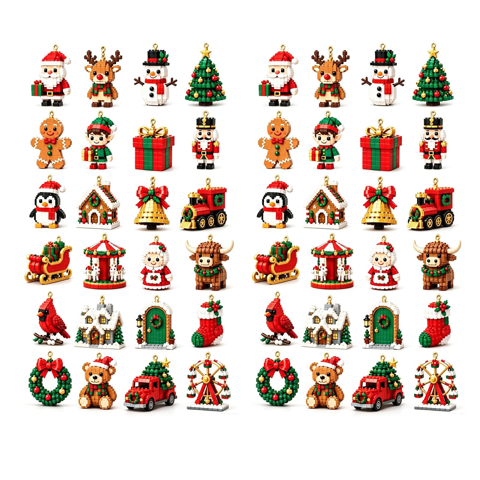 24-Day Mini Christmas Brick Ornament Advent Calendar