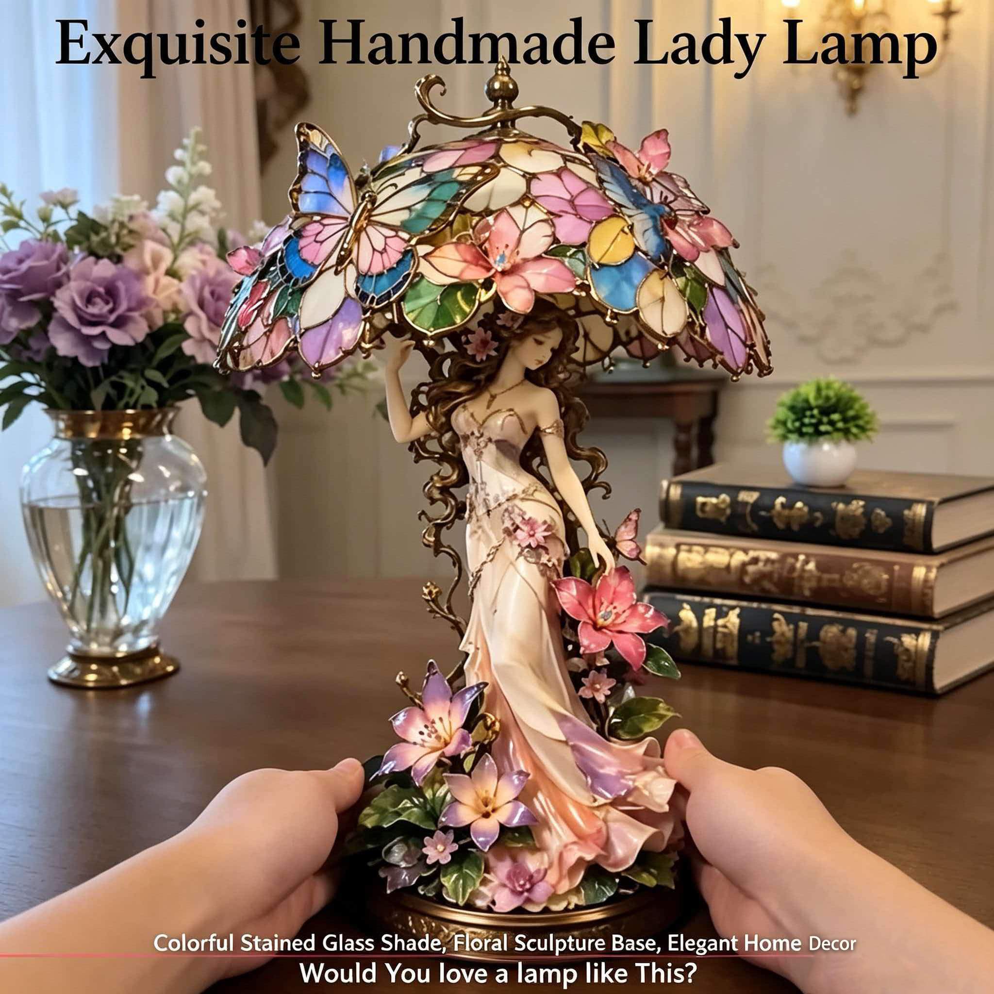 Homeandhappen - Flower Fairy Butterfly Decorative Table Lamp For Home