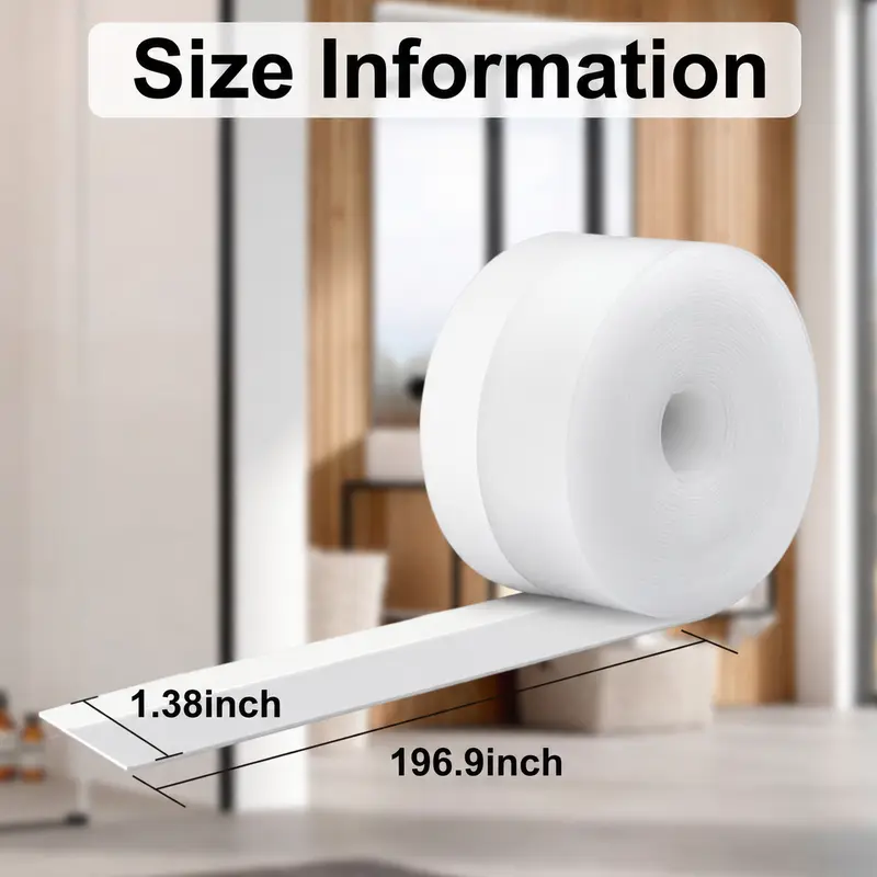 Ifchooseu - Adhesive Weather Stripping Door Draft Blocker Tape - 16.4ft Cut-to-Fit Flexible Foam, 1.38in Width for Doors/Windows, All Year Round Effective Draft Blocking for Apartments/Dorms, Energy Efficient