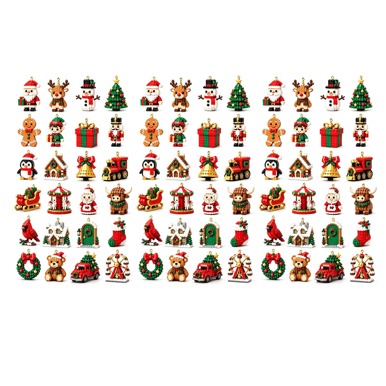 24-Day Mini Christmas Brick Ornament Advent Calendar