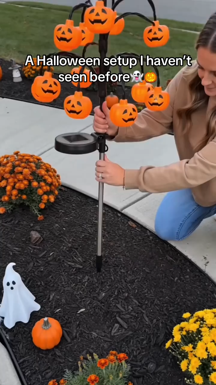 💥 Limited Time 50% OFF – Halloween Solar Tree Stump Light – Magical Outdoor Garden Decoration with Warm Glow for Fall Yard