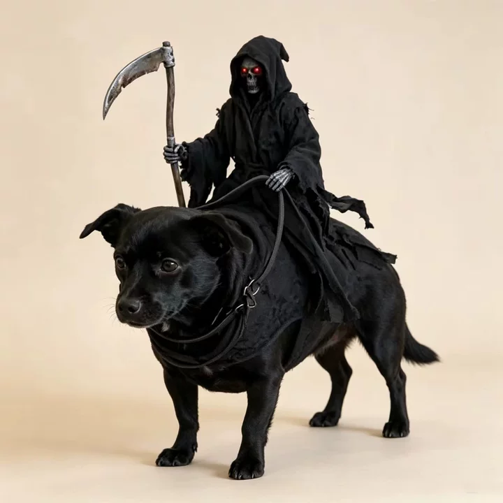 3D The Headless Horseman Rider/Reaper Of The Scythe Pet Costume For Halloween