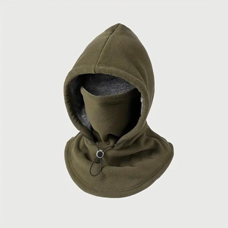 Ifchooseu - One-piece Flannel Warm Mask Hat, Outdoor Cycling Windproof And Cold Autumn And Winter Style, Warm Hat With Neck Mask