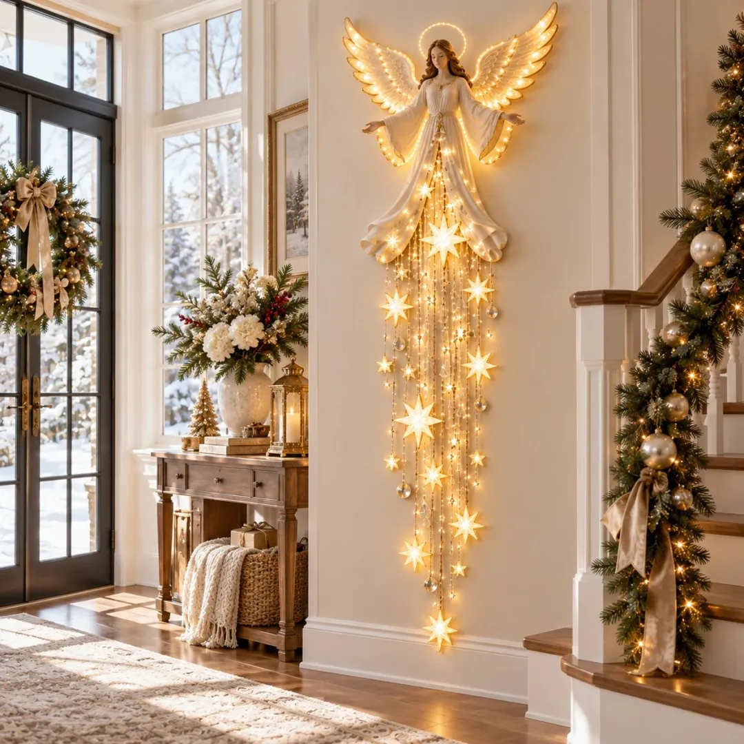 Ifchooseu - Angel Blessing Starfall Wall Light – Heavenly Christmas Wall Decor
