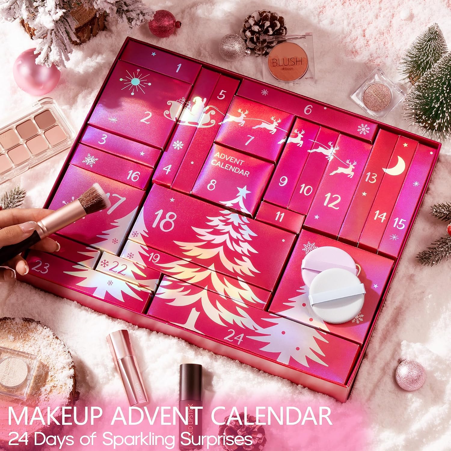 Ifchooseu - Makeup Beauty Advent Calendar 2026, 24 Days Christmas Countdown Calendar for Adults Women & Teen Girls - Cosmetic Advent Full Face Make Up Calendar Kit Xmas Gift Set for Wife Mom Friend