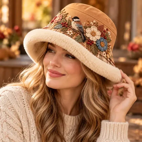 Ifchooseu - Floral & Animal Designs - 🌸 Women’s Cozy Plush-Lined Winter Bucket Hat 