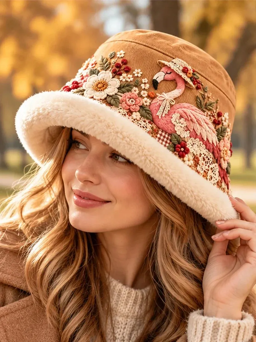 Ifchooseu - Floral & Animal Designs - 🌸 Women’s Cozy Plush-Lined Winter Bucket Hat 