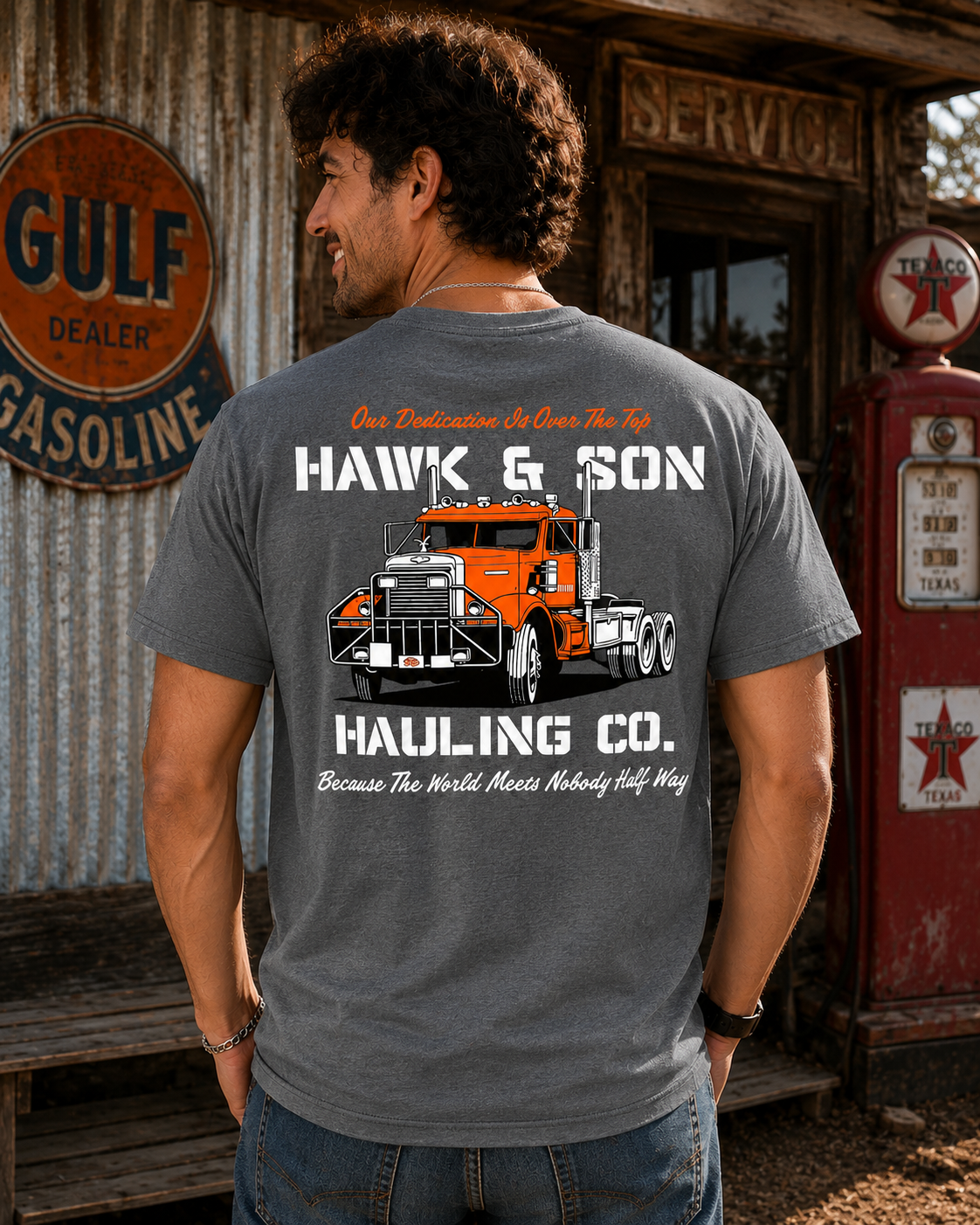 Classic American Truck Driver Graphic T-Shirt – Vintage Big Rig Tee
