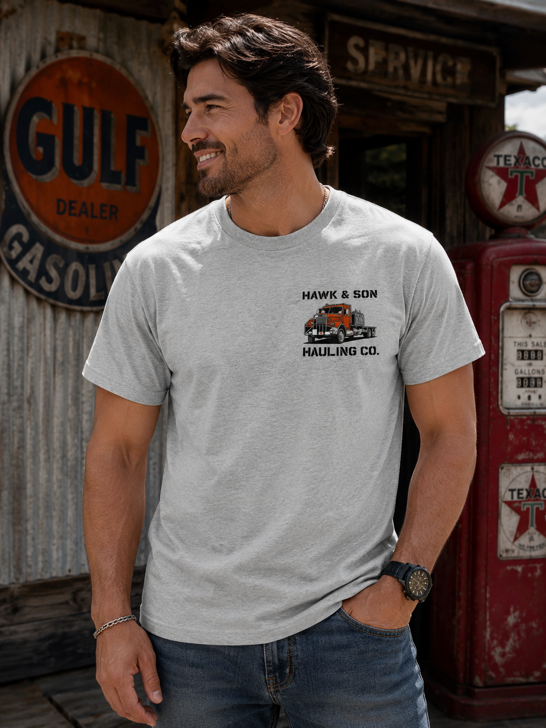 Classic American Truck Driver Graphic T-Shirt – Vintage Big Rig Tee