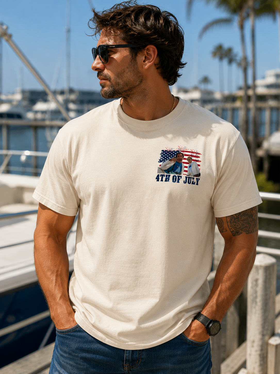 Vintage Freedom & Boat Life Graphic T-Shirt – Retro Summer Party Tee