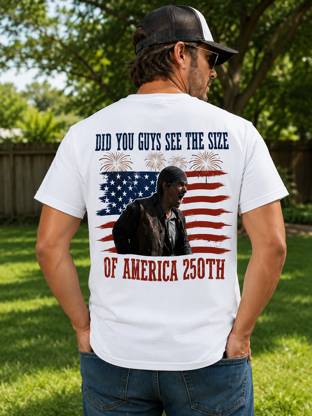 Freedom & Fireworks Graphic Tee – America 250th Anniversary Shirt