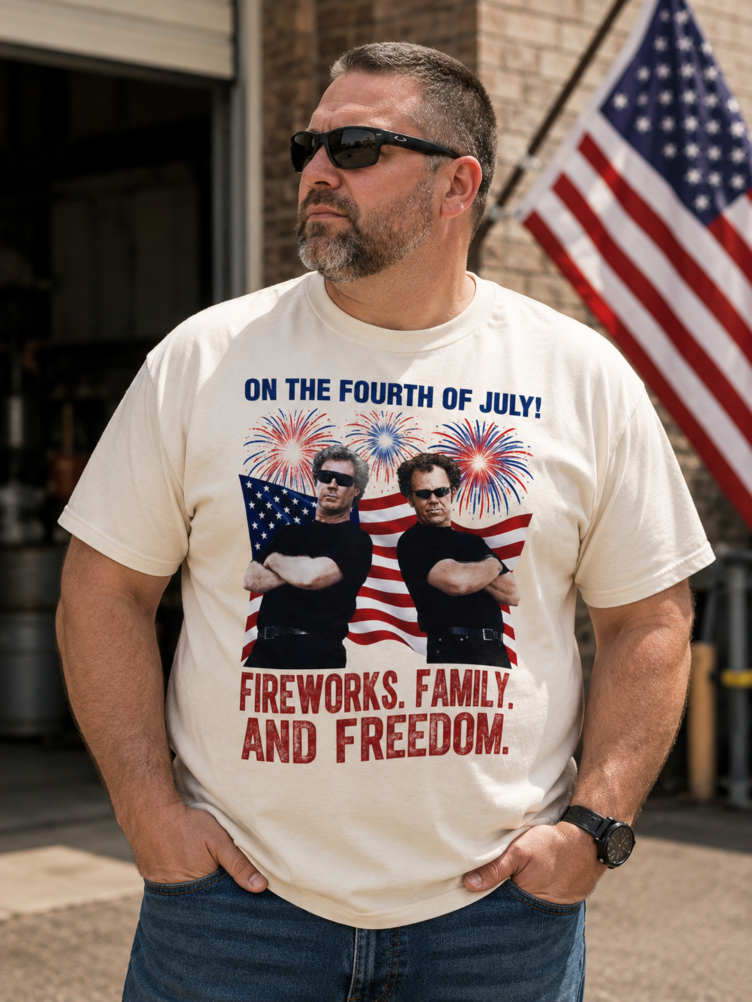 Fireworks, Family & Freedom Graphic T-Shirt – Patriotic Summer Celebration Tee