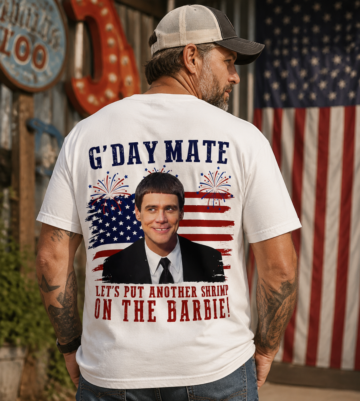 Red White & Blue Graphic T-Shirt – Patriotic Summer Celebration Tee