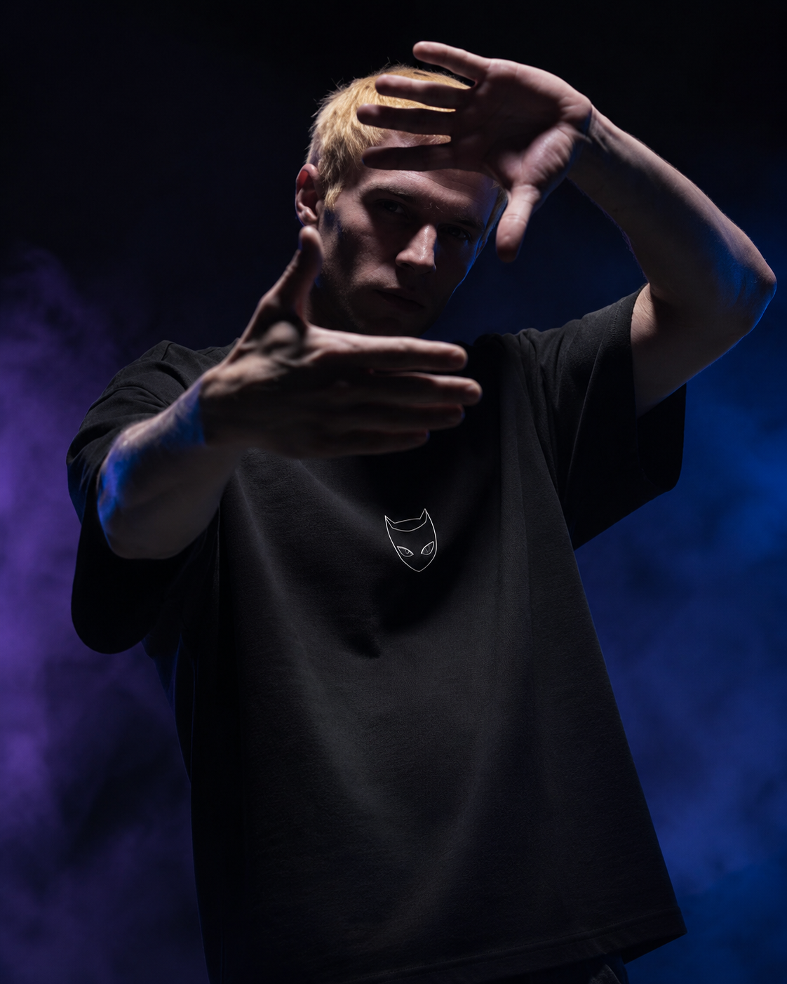 Dark Curse Hand Graphic Oversized T-Shirt – Streetwear Gothic Anime-Inspired Tee