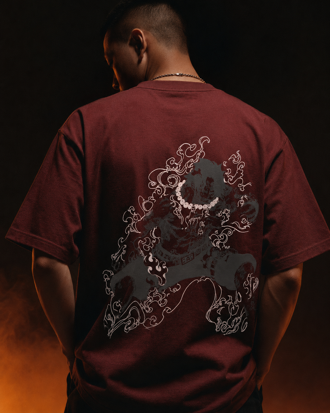 Flame Spirit Pirate Streetwear Graphic T-Shirt – Vintage Oversized Urban Tee