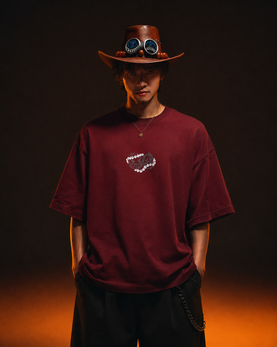 Flame Spirit Pirate Streetwear Graphic T-Shirt – Vintage Oversized Urban Tee