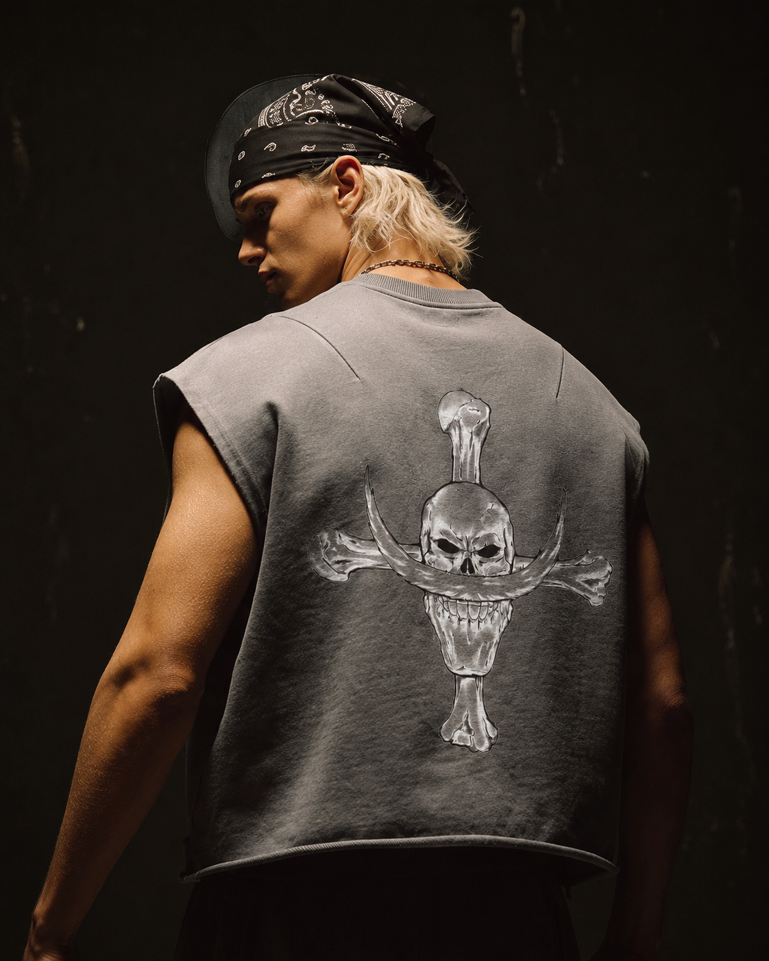 Pirate Skull Crossbone Graphic Sleeveless Crop T-Shirt – Vintage Streetwear Tee