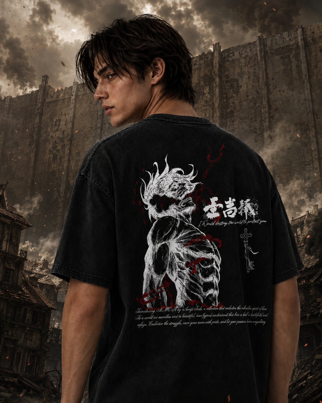 Beast Titan-Inspired Streetwear Graphic Tee – Vintage Anime Muscle Art T-Shirt