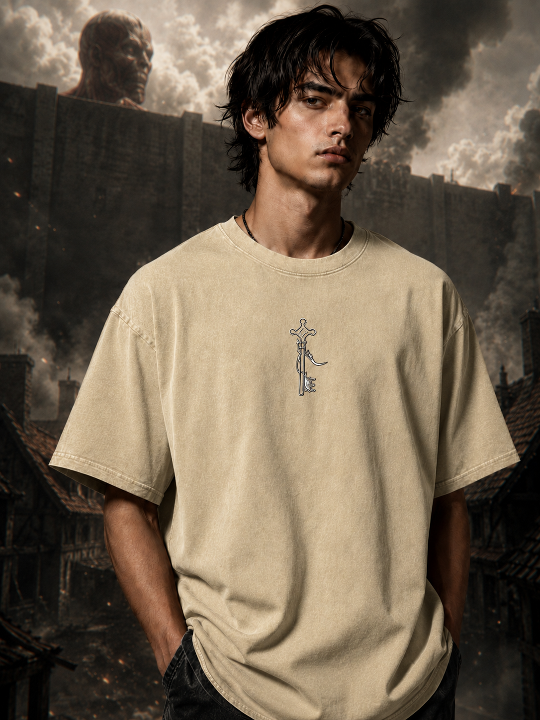 Beast Titan-Inspired Streetwear Graphic Tee – Vintage Anime Muscle Art T-Shirt