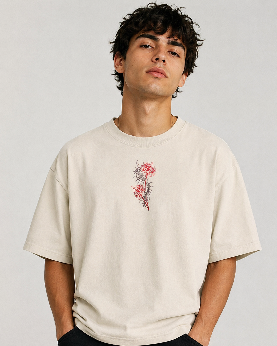 Dark Anime-Inspired Graphic Tee – Streetwear Washed Vintage Oversized T-Shirt