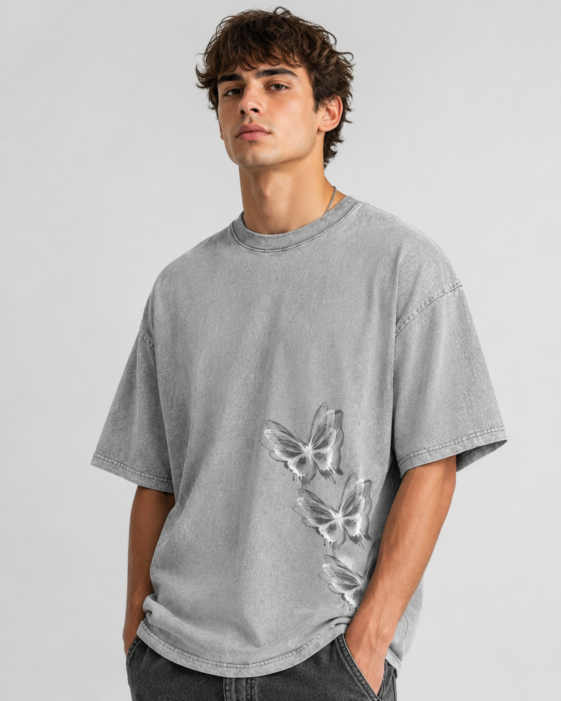 Grunge Anime-Inspired Graphic Tee – Cursed Eye Masked Warrior Oversized T-Shirt